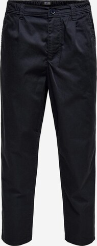 Only & Sons Pleat-Front Pants 'Dew' in Blue: front