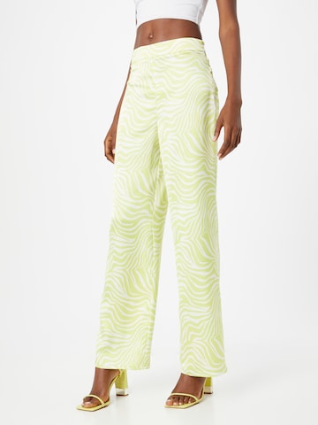 Gina Tricot Wide leg Broek in Groen: voorkant