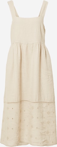 120% Lino Zomerjurk in Beige: voorkant