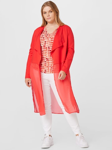SAMOON Knit Cardigan in Red: front