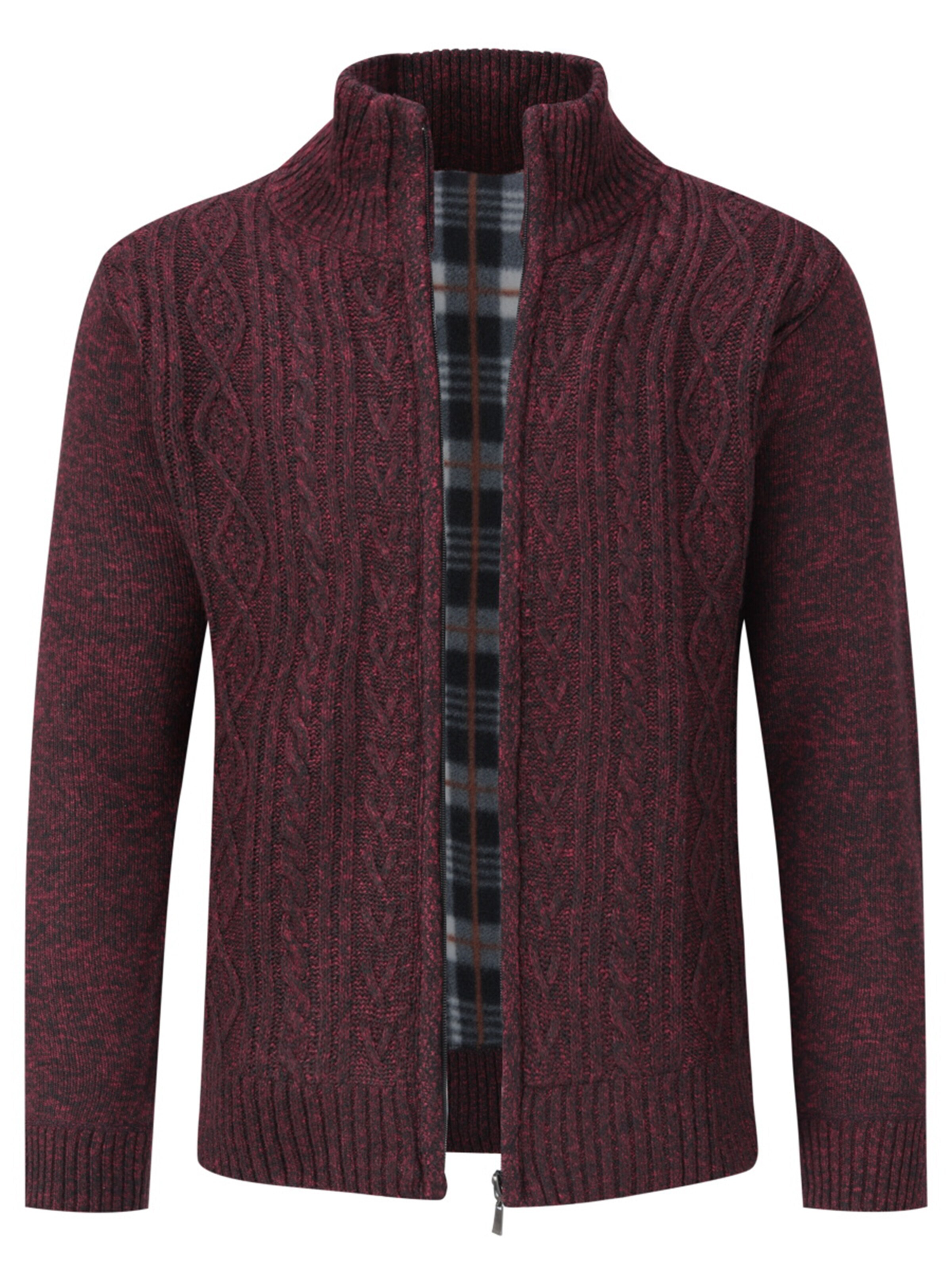 YOUTHUP Strickjacke 'Wertigkeit'‌‌ in Rot: Vorderseite