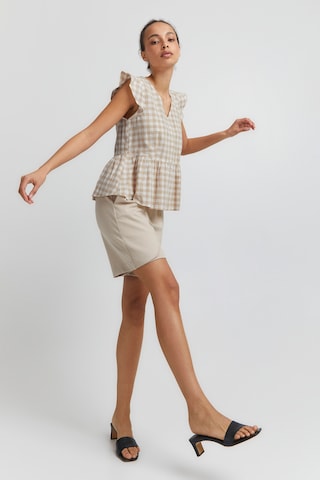 ICHI - Blusa 'GRY' em bege