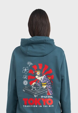 Oldskull Sweater 'Asian Neon Djane' in Blue