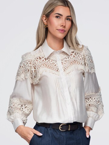 Ombre - Blusa en beige: frente