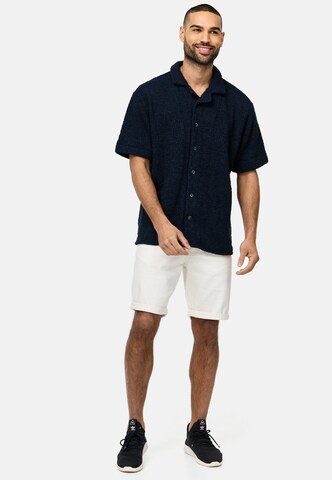 INDICODE JEANS Regular fit Button Up Shirt 'Raney' in Blue