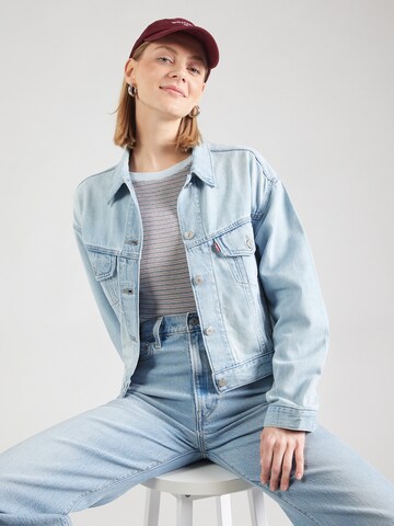 LEVI'S ® Between-season jacket 'SHRUNKEN 90S TRUCKER REMEMBER IN LINEN DENIM' in Blue: front