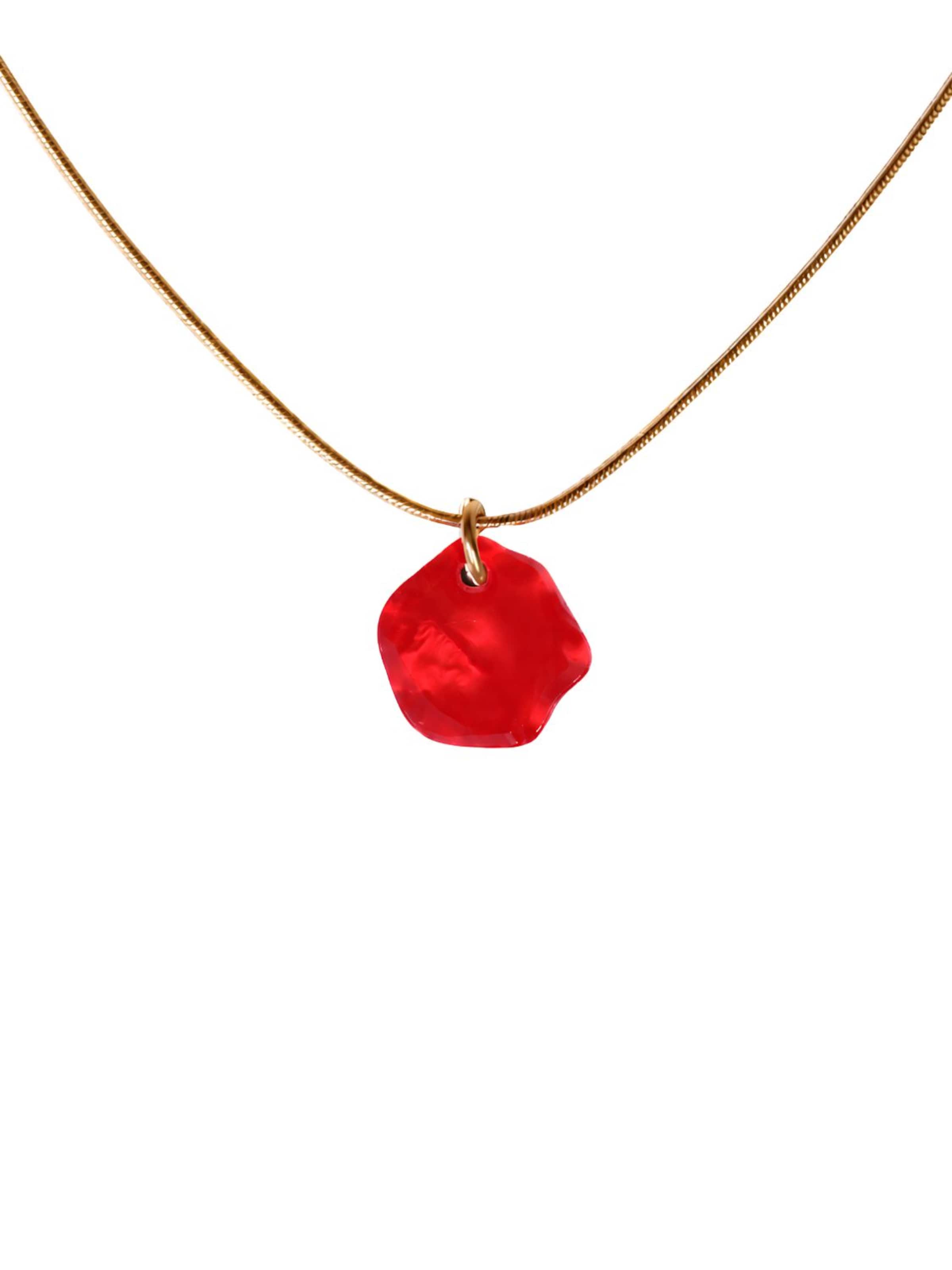 Fräulein Wunder Necklace 'Acetat Alice Gold' in Red