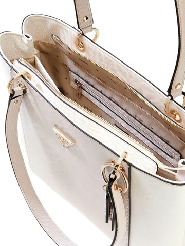 balta GUESS Pirkinių krepšys 'Guess Sac Bandoulière Bramina Small Satche Off White/Taupe'