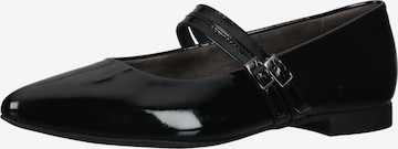Paul Green Ballet Flats with Strap in Black: front