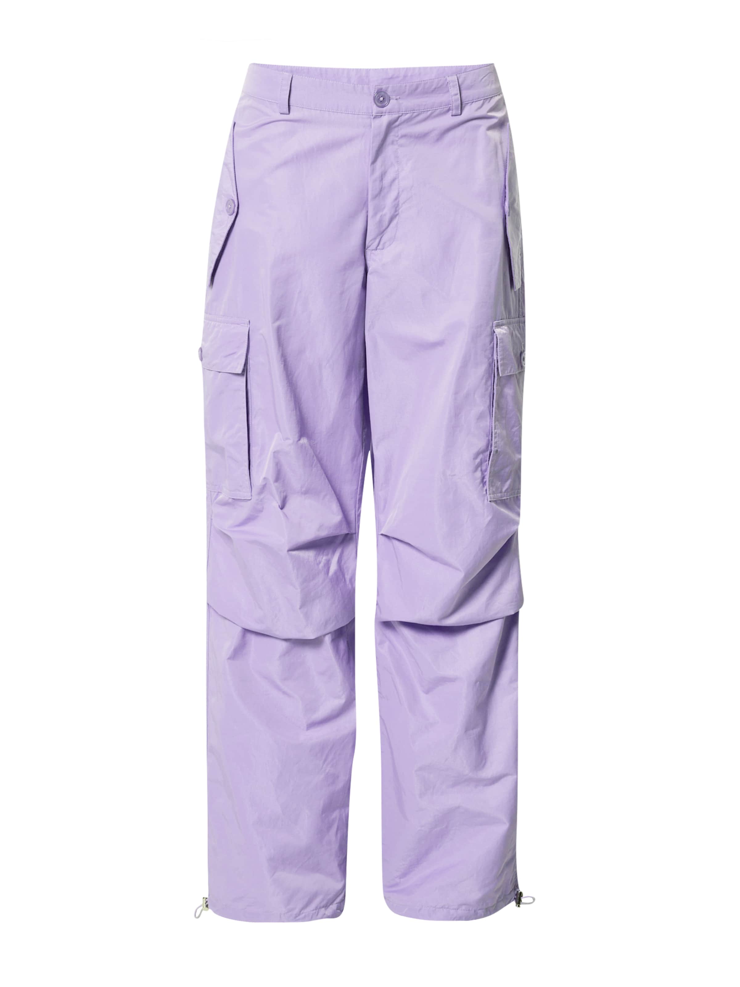 Oval Square Avar lõige Klapptaskutega püksid, värv lilla: eest vaates