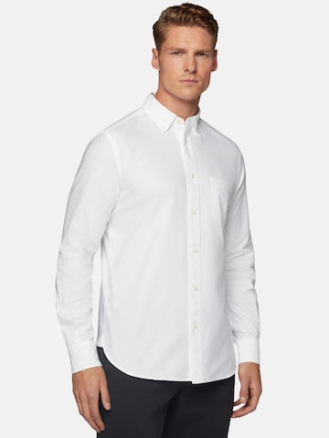 Boggi Milano Comfort fit Button Up Shirt in White: front