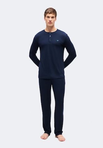 Pigiama lungo di Emporio Armani in blu: frontale