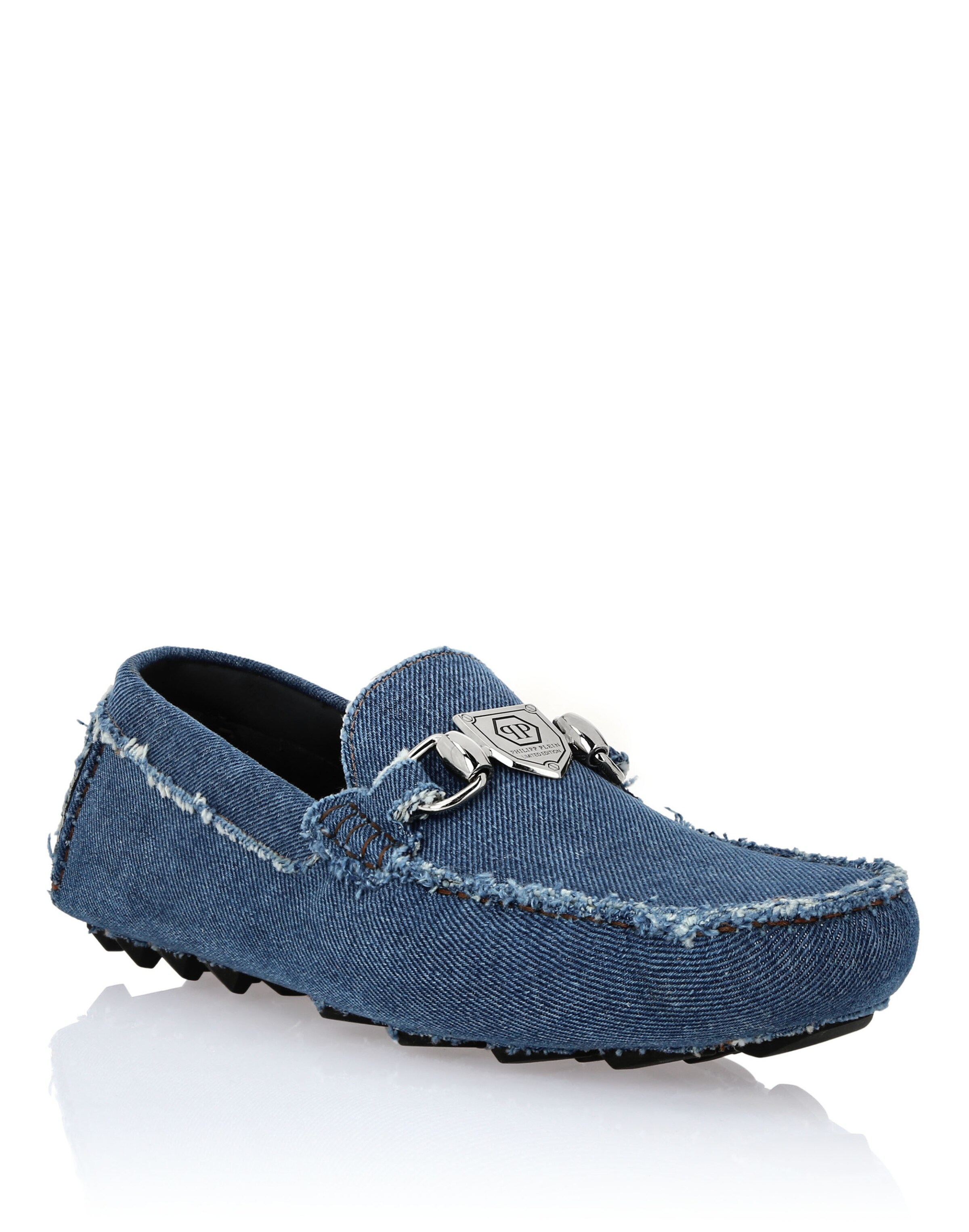 Philipp Plein - Mocasines en azul: frente