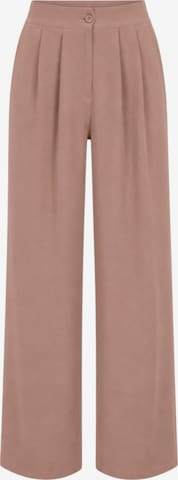fashionshowcase - Pantalón plisado 'ALYA' en beige: frente