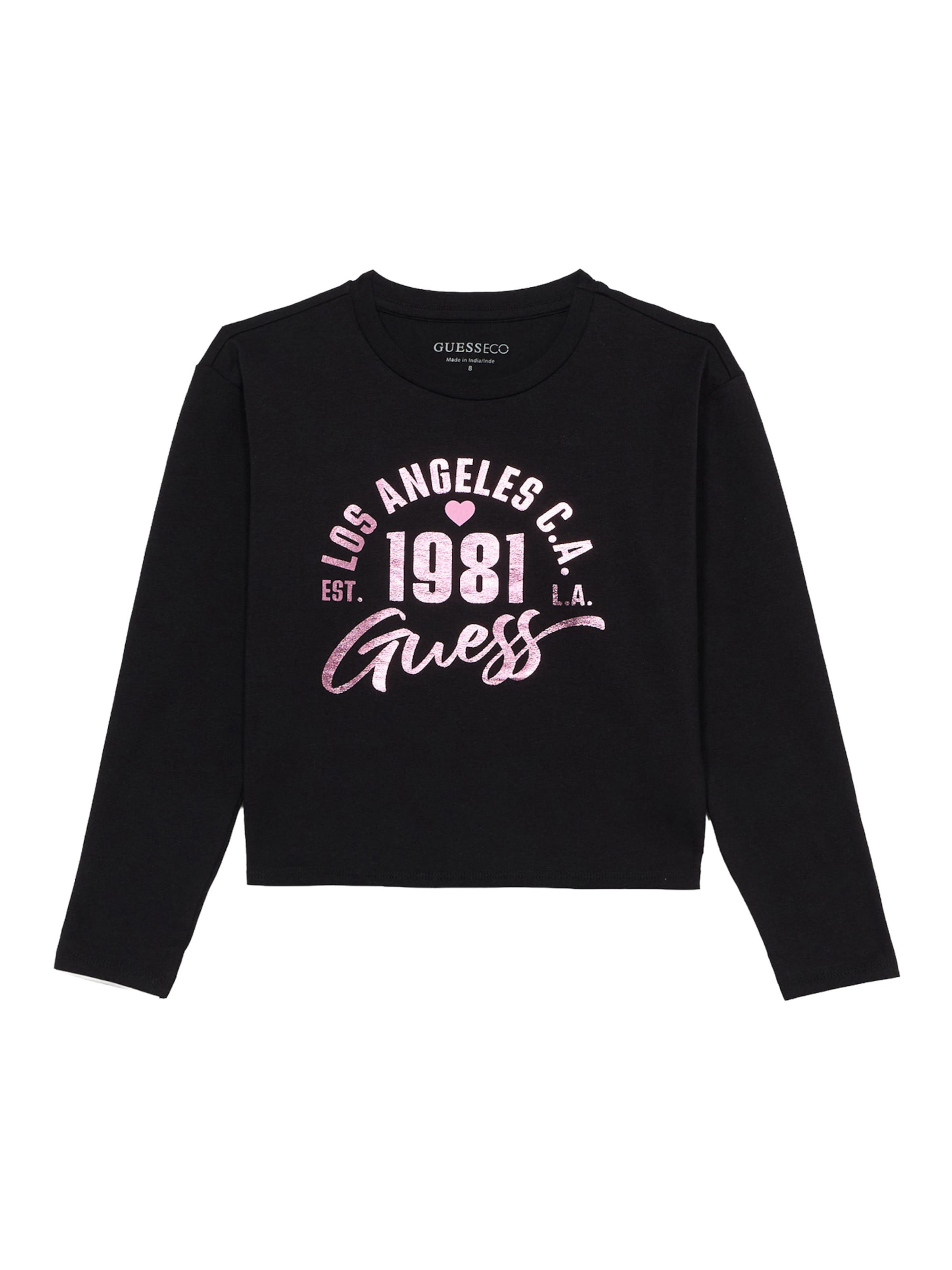 T-Shirt GUESS en noir : devant