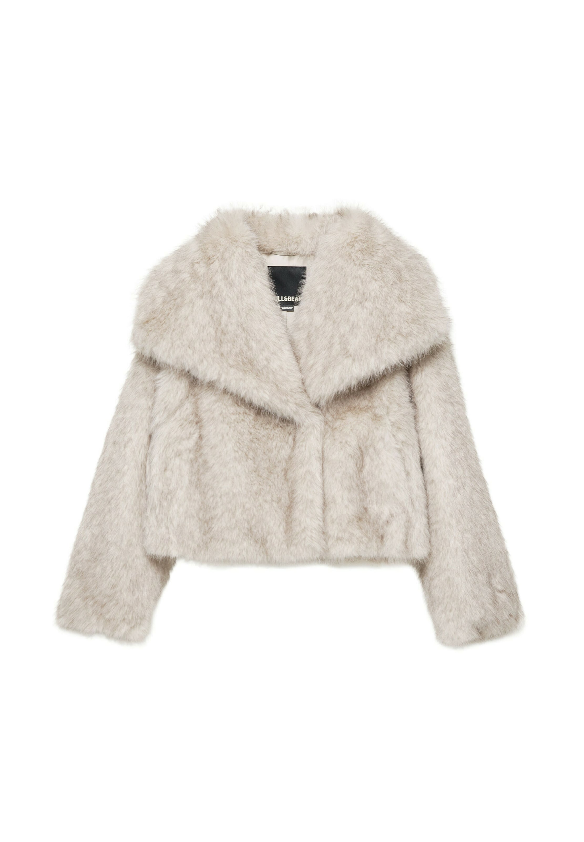 Pull&Bear Mantel in XS in ecru / grau, Produktansicht