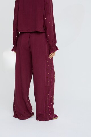 RAFFYA Wide leg Pants 'Penny' in Purple