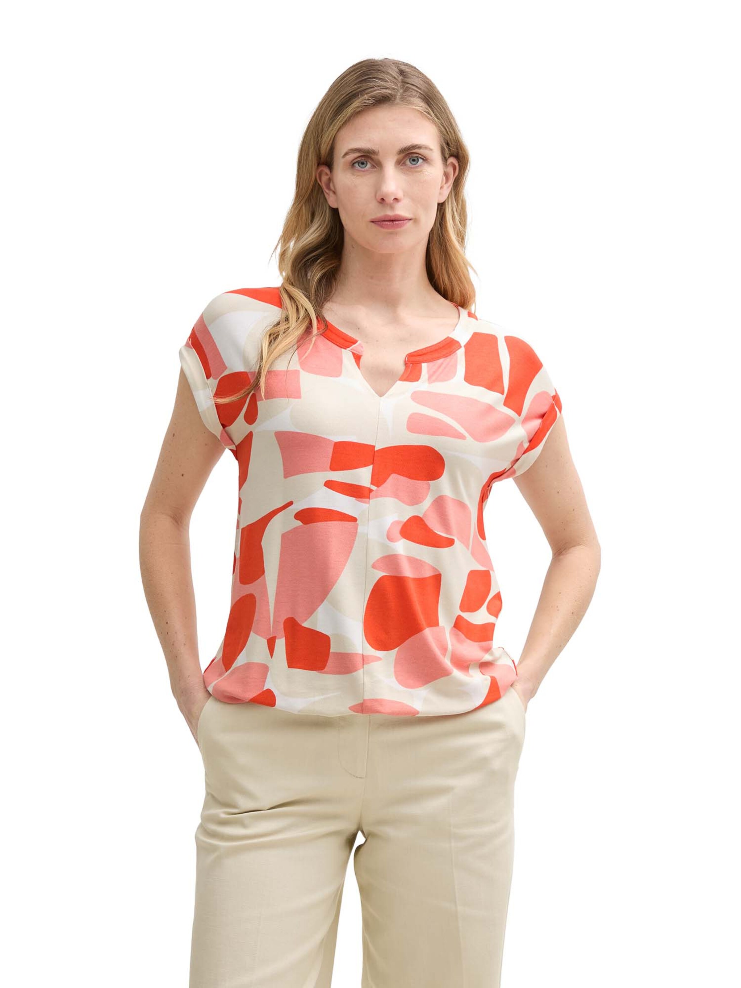 T-shirt TOM TAILOR en rouge : devant