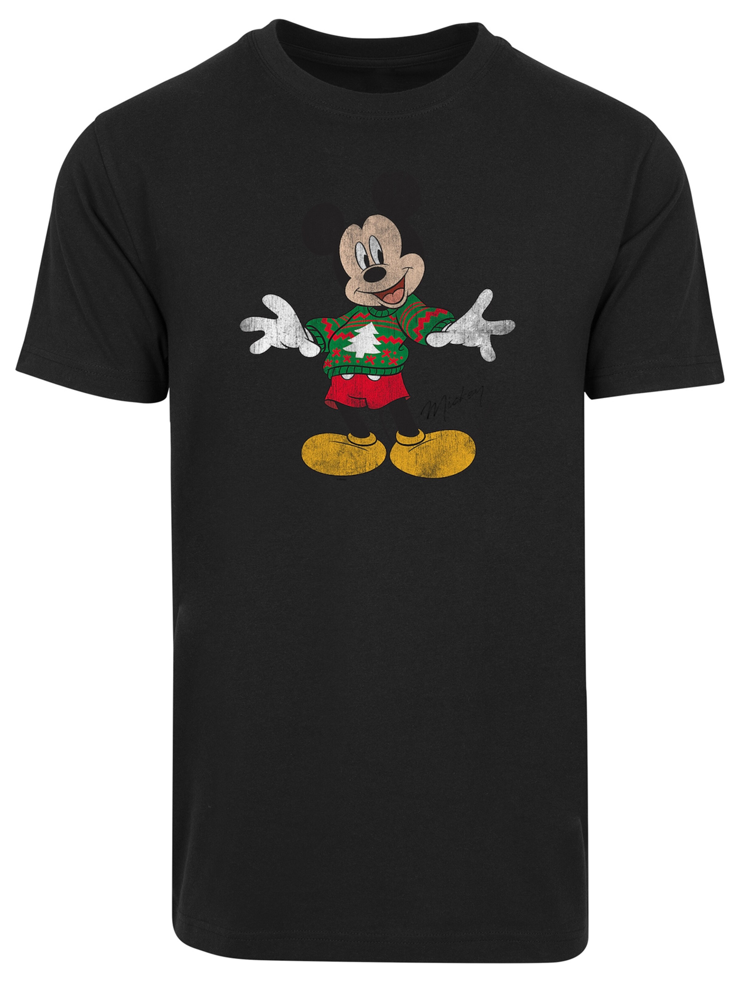 T-Shirt 'Disney Micky Mouse Christmas' F4NT4STIC en noir : devant