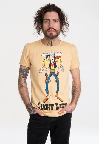 LOGOSHIRT Shirt 'Lucky Luke' in Geel: voorkant