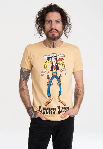 LOGOSHIRT Shirt 'Lucky Luke' in Yellow: front