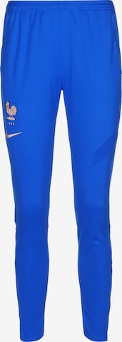 NIKE Regular Workout Pants 'Frankreich Academy EM 2022' in Blue: front
