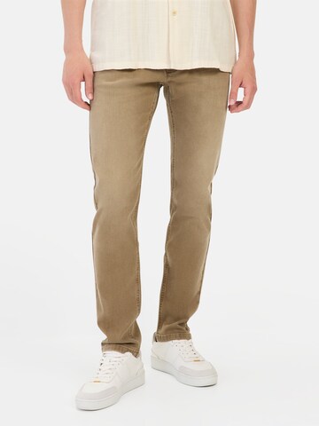 CAMEL ACTIVE Slimfit Slim Fit Jeans aus Baumwolle in Beige: Vorderseite