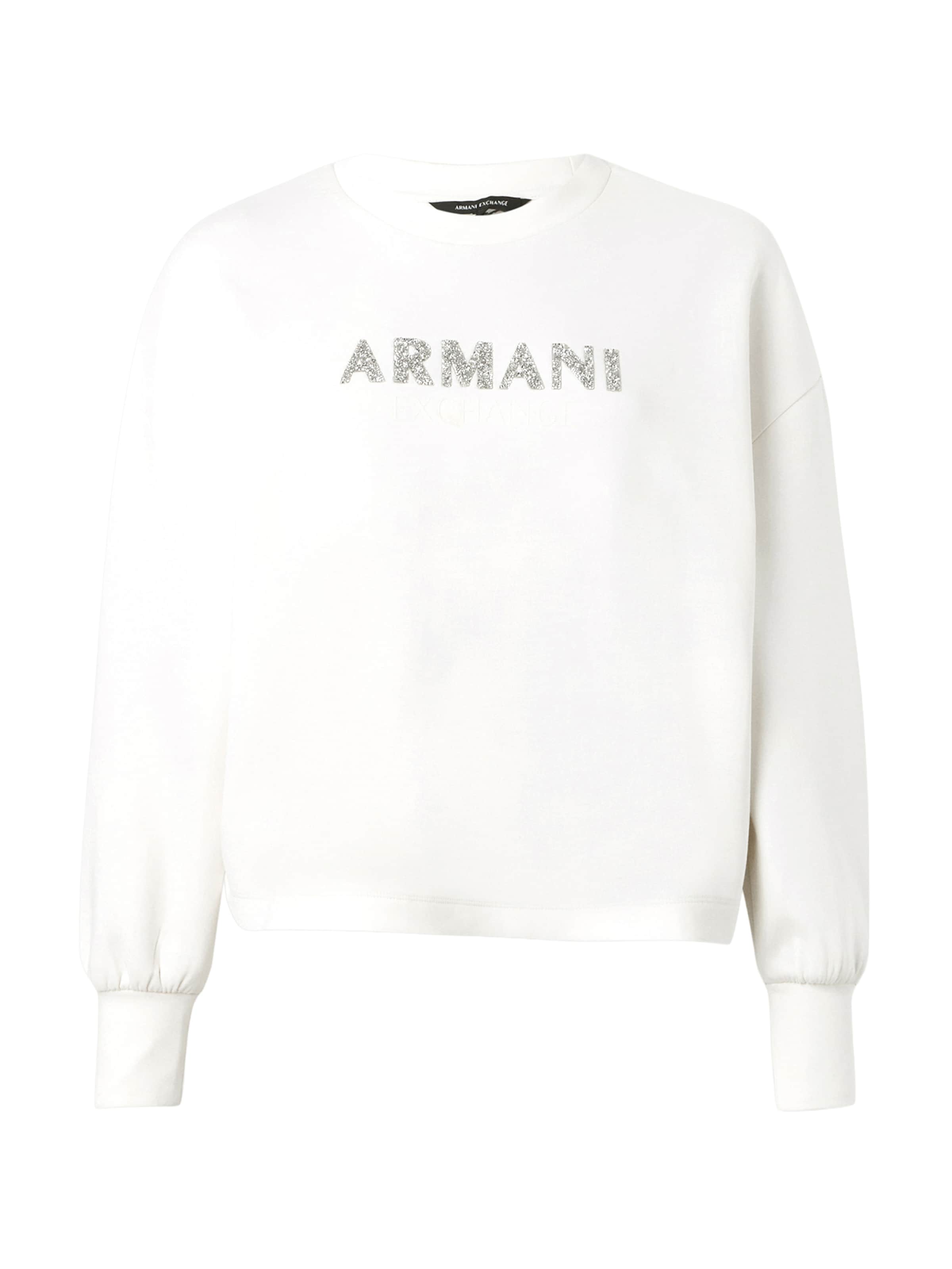 ARMANI EXCHANGE Sweat-shirt en argent / blanc cassé, Vue avec produit