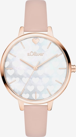 Montre à affichage analogique s.Oliver en or : devant