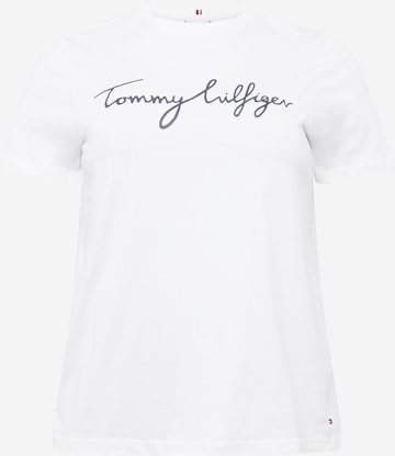 Tommy Hilfiger Curve Тениска в бяло: отпред