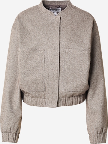 PIECESPrijelazna jakna 'PCRILEY' - smeđa boja: prednji dio