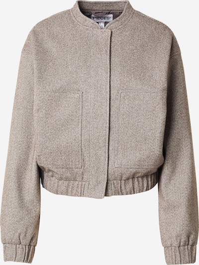 PIECES Välikausitakki 'PCRILEY' värissä kerma / tummanruskea, Tuotenäkymä