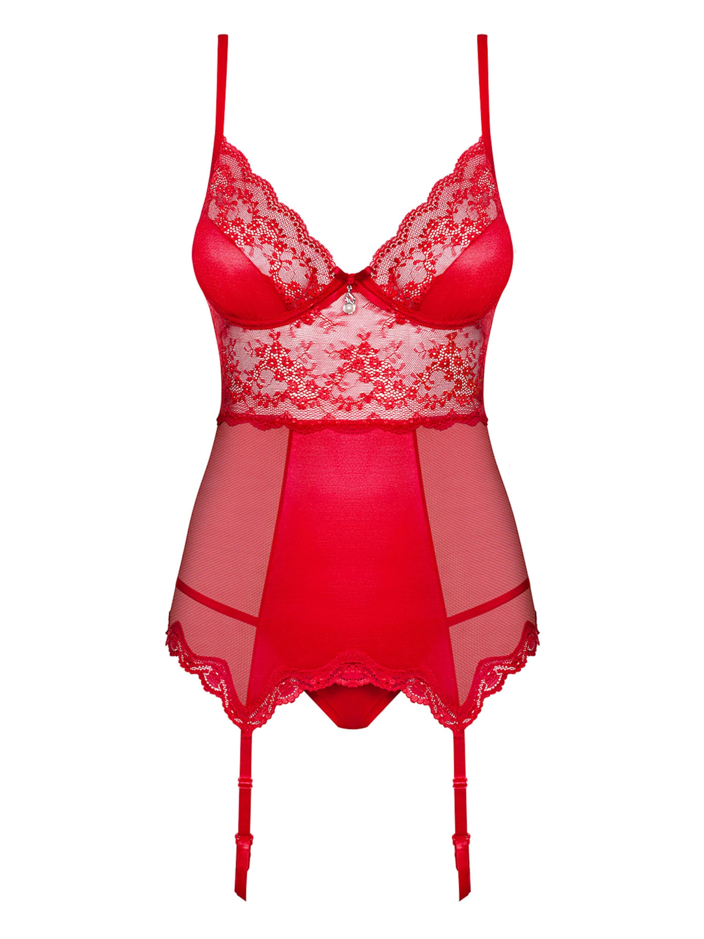 Obsessive Negligee '2-tlg. Strapshemd Set Lovica' in Red: front