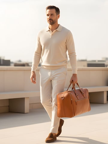 NEGOTIA Leather Weekendtas 'Marent' in Bruin