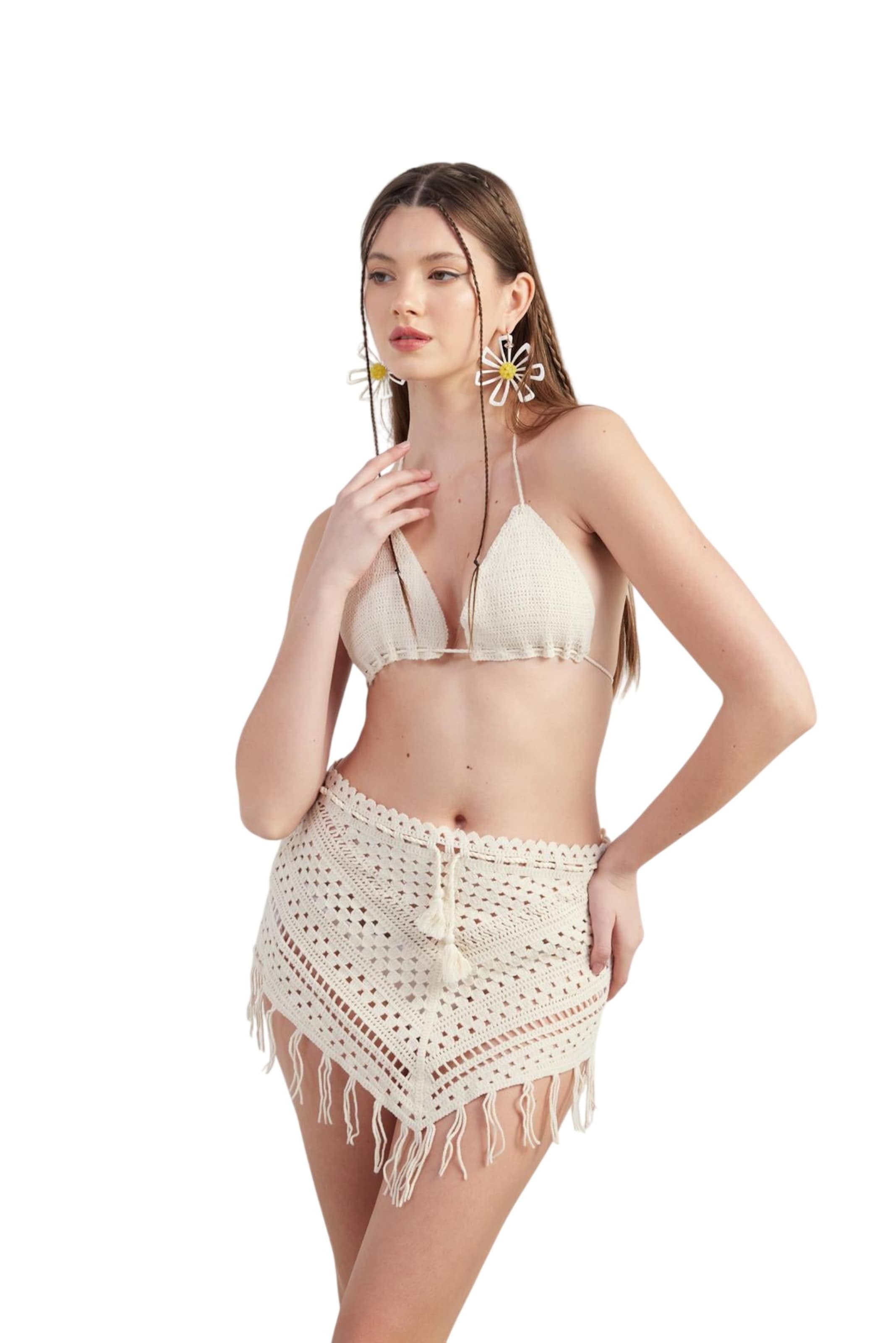 HOLLY LOLLY Triangle Bikini in Beige: front