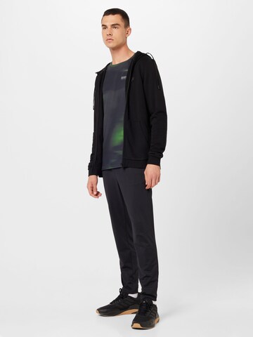 4F Athletic Zip-Up Hoodie in Black