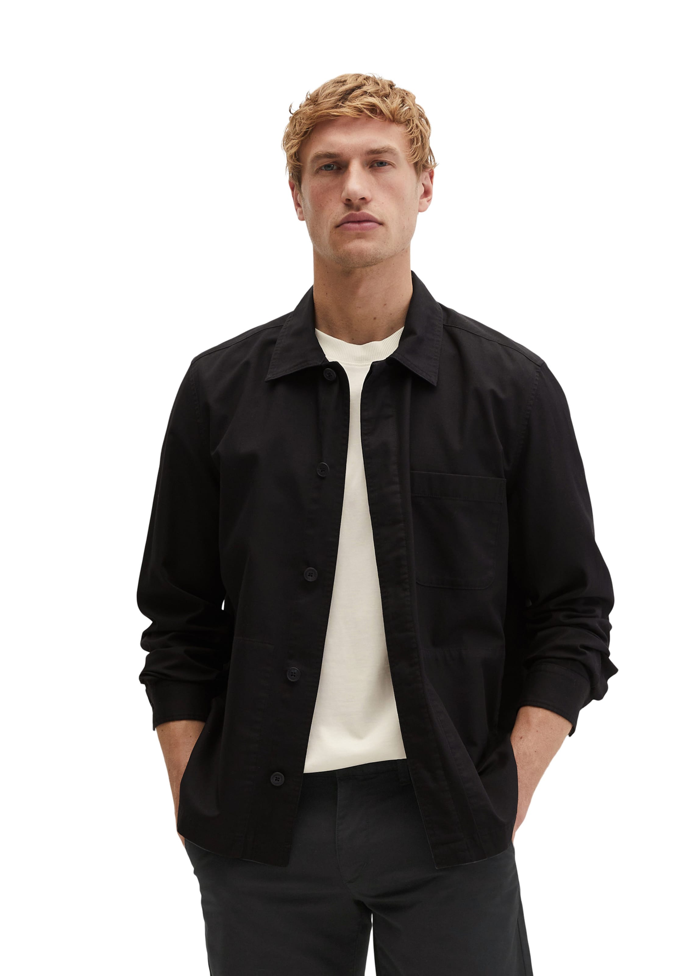 Marc O'Polo Regular fit Overhemd in Zwart: voorkant