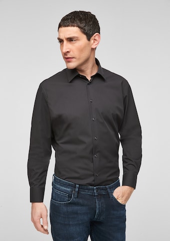 s.Oliver BLACK LABEL Slim fit Overhemd in Zwart: voorkant