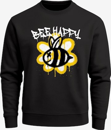 Neverless Sweatshirt 'Bee Happy' in Schwarz: Vorderseite