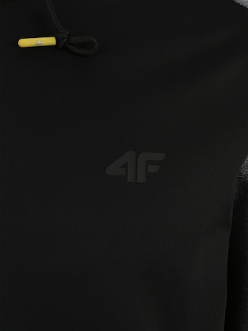 4F Athletic Zip-Up Hoodie in Black