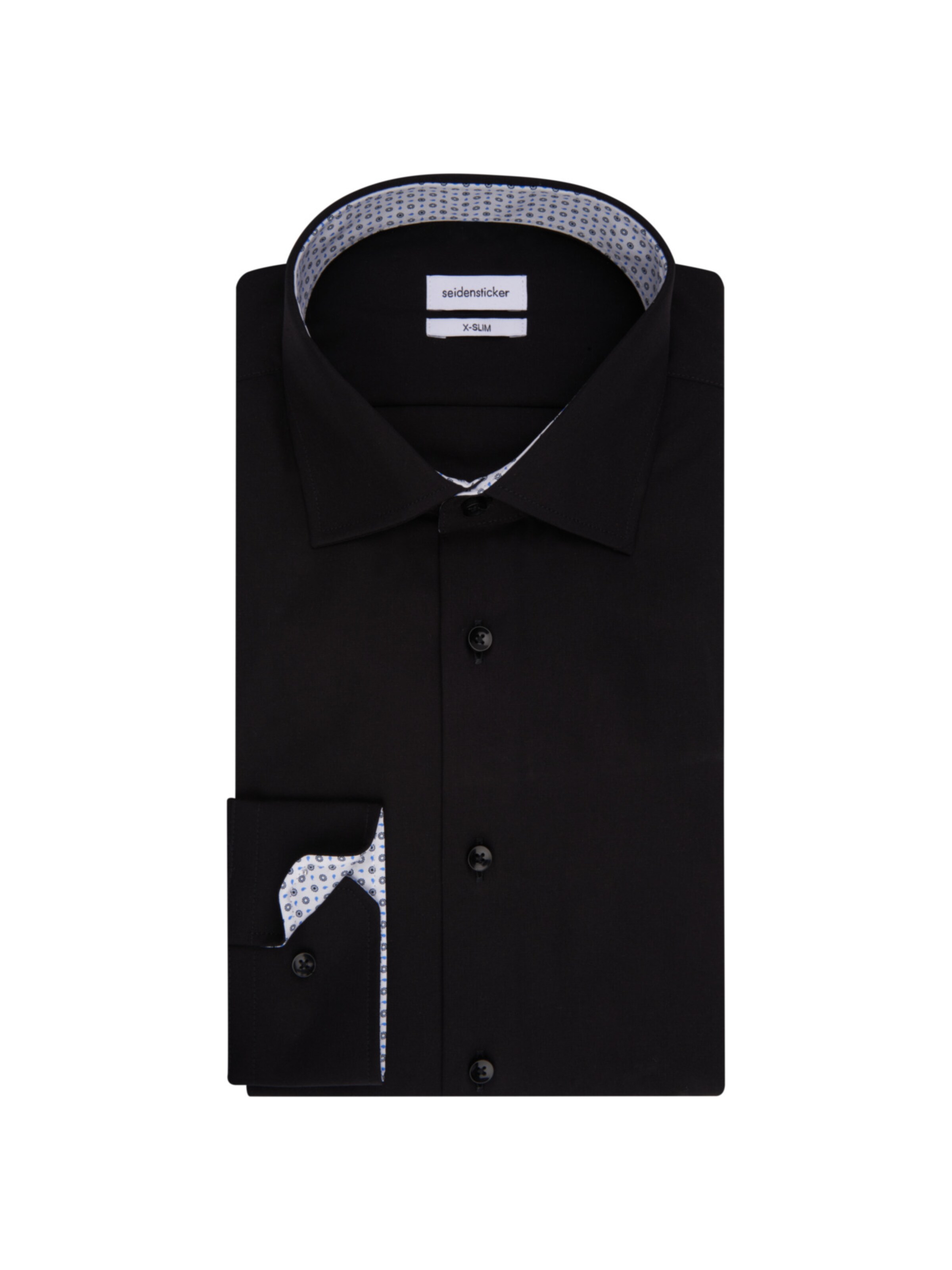 SEIDENSTICKER Slim Fit Business Hemd in Schwarz