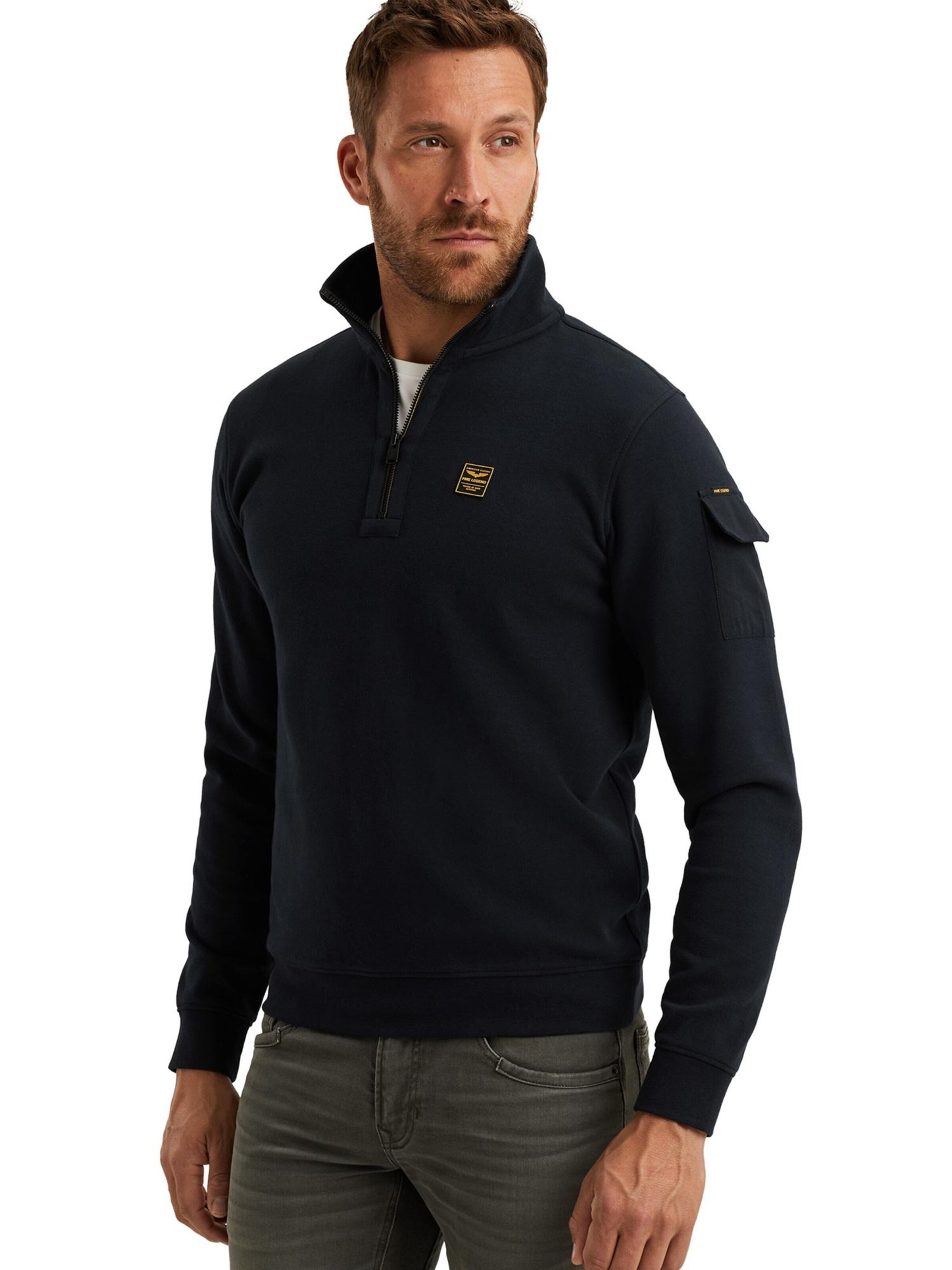 PME Legend Collegepaita 'Pullover with half-zip' värissä sininen