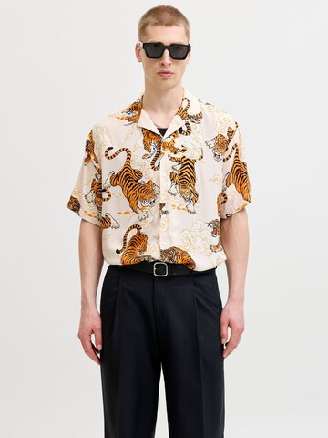 JACK & JONES Regular fit Button Up Shirt 'Hawaii' in White: front