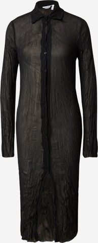 WEEKDAY Shirt Dress 'Crinkle' in Black: front