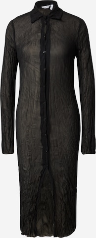WEEKDAY Shirt dress 'Crinkle' in Black: front
