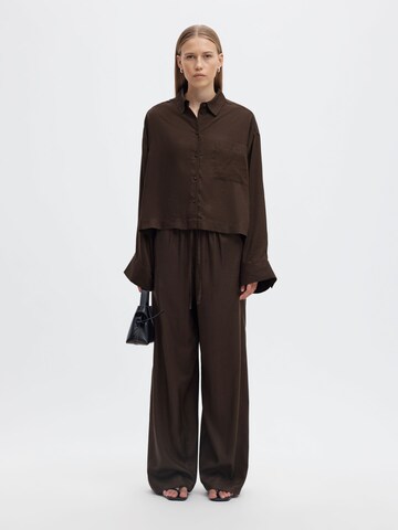 SELECTED Wide leg Trousers in Brown