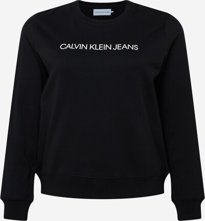 Bluză de molton Calvin Klein Jeans Curve pe negru / alb, Vizualizare produs