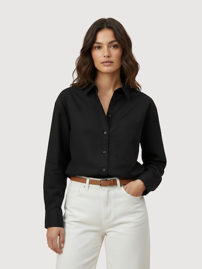 WEARABLE STORIES T-shirt 'Luna' en noir, Vue avec produit