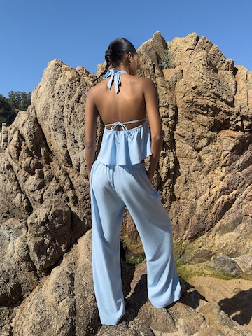 Bershka Wide leg Trousers in Blue