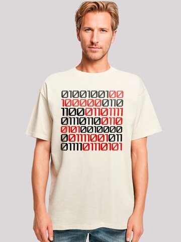 F4NT4STIC T-Shirt 'I Love You 01001001 Binary Code Valentinstag' in Beige: Vorderseite